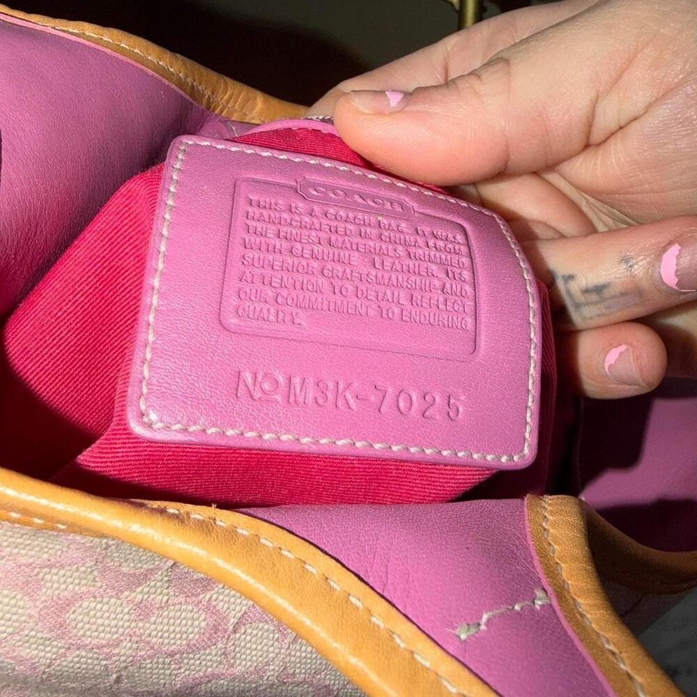 Vintage Coach Signature Pink Hobo Bag (style number 7025) rare - Picture 3 of 8